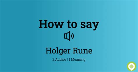 Holger rune pronunciation